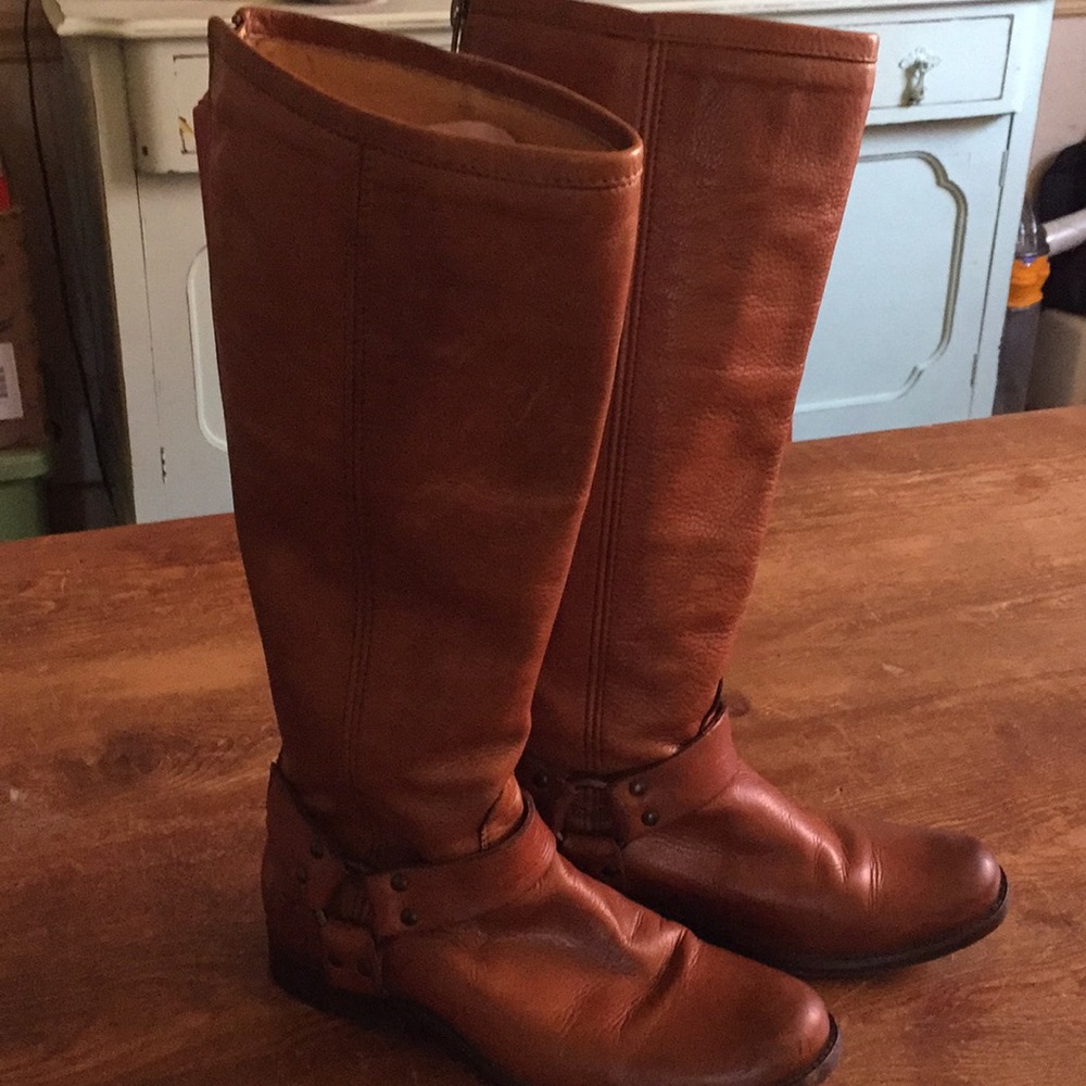 Frye Phillip Harness Tall Boots Size 7